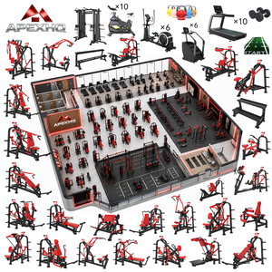 1000 ㎡   Équipement <span class=keywords><strong>de</strong></span> fitness complet <span class=keywords><strong>pour</strong></span> la musculation et le cardio, machines d'entraînement sportives professionnelles <span class=keywords><strong>pour</strong></span> clubs commerciaux, centres <span class=keywords><strong>de</strong></span> musculation - Product Image 1