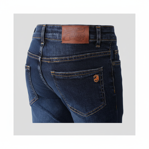 Jeans Casuales de Corte Ajustado con Estampado Urbano, Lavado a la Piedra, Cintura Alta, Estilo Recto con Ajuste Holgado para Todas las Temporadas - Product Image 1