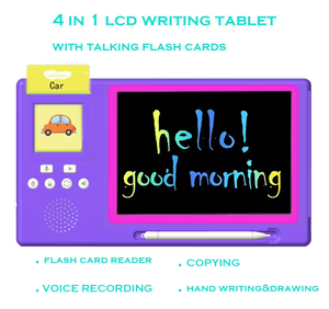 Nouveaux jouets pour enfants 2026, tablette électronique à écran LCD <span class=keywords><strong>magique</strong></span>, tablettes d'écriture pour enfants, tablettes éducatives pour enfants, cartes flash parlantes <span class=keywords><strong>2</strong></span> en 1 - Product Image 2