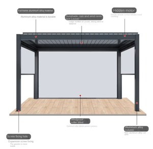 Gazebo de jardin robuste Pergola de Thaïlande 3x3M tente de fête de <span class=keywords><strong>mariage</strong></span> avec cadre <span class=keywords><strong>en</strong></span> aluminium arc <span class=keywords><strong>en</strong></span> bois pour pavillon de jardin de maison - Product Image 4