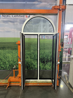 Fenêtre à arches certifiée NFRC, fenêtre à battants en aluminium à rupture de pont thermique, triple vitrage, fenêtre à battants en aluminium