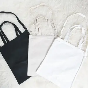 Bolso Tote de compras de lona de algodón en blanco