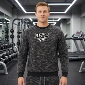 เสื้อสเวตเชิ้ตผู้ชาย AERO ผ้าฝ้าย 100% เป็นมิตรกับสิ่งแวดล้อม แบบมีซับใน ถักทอ ทรงโอ-เนค แขนยาวปกติ สีพื้น ผ้าหนัก 100 กรัม - Product Image 3