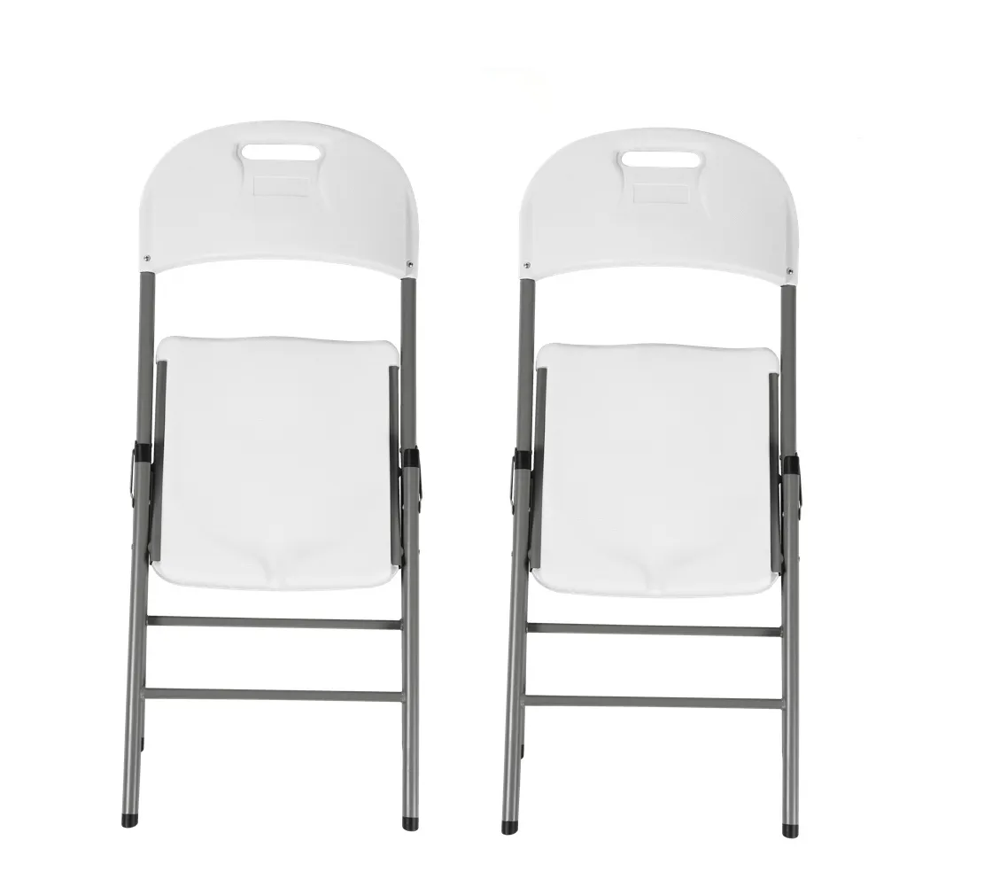 Cadeira dobrável branca para uso doméstico, cadeira de jantar, cadeira de conferência de plástico, moldagem por sopro, recepção dobrável para exposição