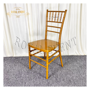 Venta al por mayor de alta calidad Durable apilable PP plástico oro banquete Hotel Tifanny Chiavari boda silla comedor sillas para eventos - Product Image 1