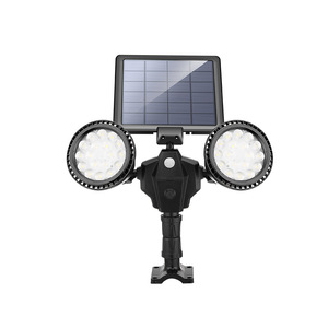 Luces Solares para Jardín, Focos LED de Doble Cabezal con Panel Solar, Montaje en Pared, Resistentes al Agua, Iluminación Exterior para Patio - Product Image 2