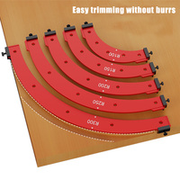 Imbot DIY Precision R100-R300 Gabarit d'angle en alliage d'aluminium rouge pour le travail du bois, pour coupes intérieures/extérieures et grands arcs arrondis