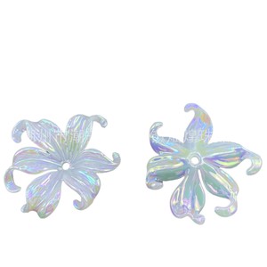 Pétales d'iris irisés en résine plastique, traitement nacré, accessoires de bijoux DIY, fournitures de perlage - Product Image 5
