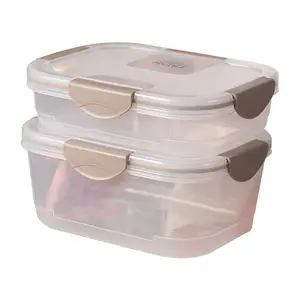 Vacuum Microwavable Refrigerator Plastic Food Storage Container Crisper With Lid