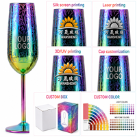Flûtes à champagne et verres à vin rouge en acier inoxydable 304 de 8 oz, personnalisables, gravées, réutilisables, pour mariage et fête