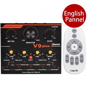 Interface audio de studio d'enregistrement pour podcast en direct V9 Plus, carte son, mixeur, karaoké, diffusion en direct - Product Image 3