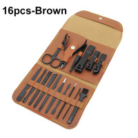 Kit de pédicure et de manucure pour homme en acier inoxydable noir avec ensemble de coupe-ongles