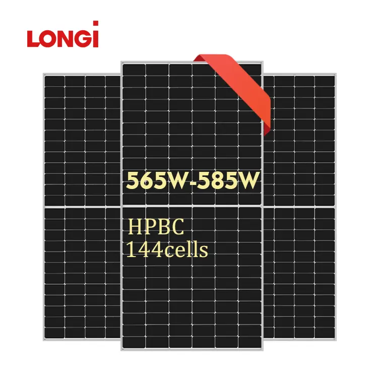 Longi, la mejor venta al por mayor, negro completo, 565W, tecnología avanzada de panel solar de celda de medio corte de 21/30/30/30/30/30/30/30