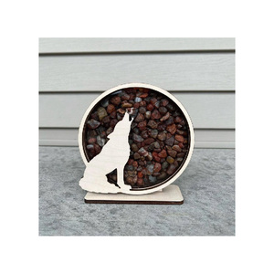 Caja de recuerdos personalizada con ágatas de Lake Superior y vidrio de playa, diseño de lobo - Product Image 3