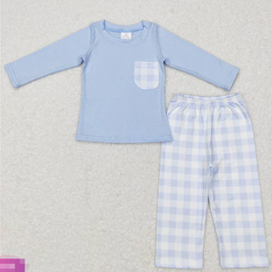 ชุดเสื้อผ้าเด็กชายหญิงลายดอกไม้ลายตาราง - Product Image 2