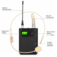 Microphone-casque sans fil UHF haute fidélité, stable, longue portée, avec écran LCD, compact, pour podcasting commercial