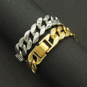 Hip Hop Cool Glossy <b>Cuban</b> <b>Chain</b> Bracelet Hipster Nightclub Decoration Bracelet Tanjing - Product Image 2
