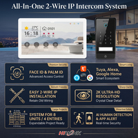Système d'interphone vidéo IP intelligent Hiwink 2 fils 2K pour villa avec identification faciale, contrôle par application NFC, Tuya, Alexa, 8 moniteurs, 4 sonnettes
