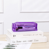 Sac à crayons transparent en PVC personnalisé avec logo, simple et portable, boîte à crayons transparente pour les étudiants
