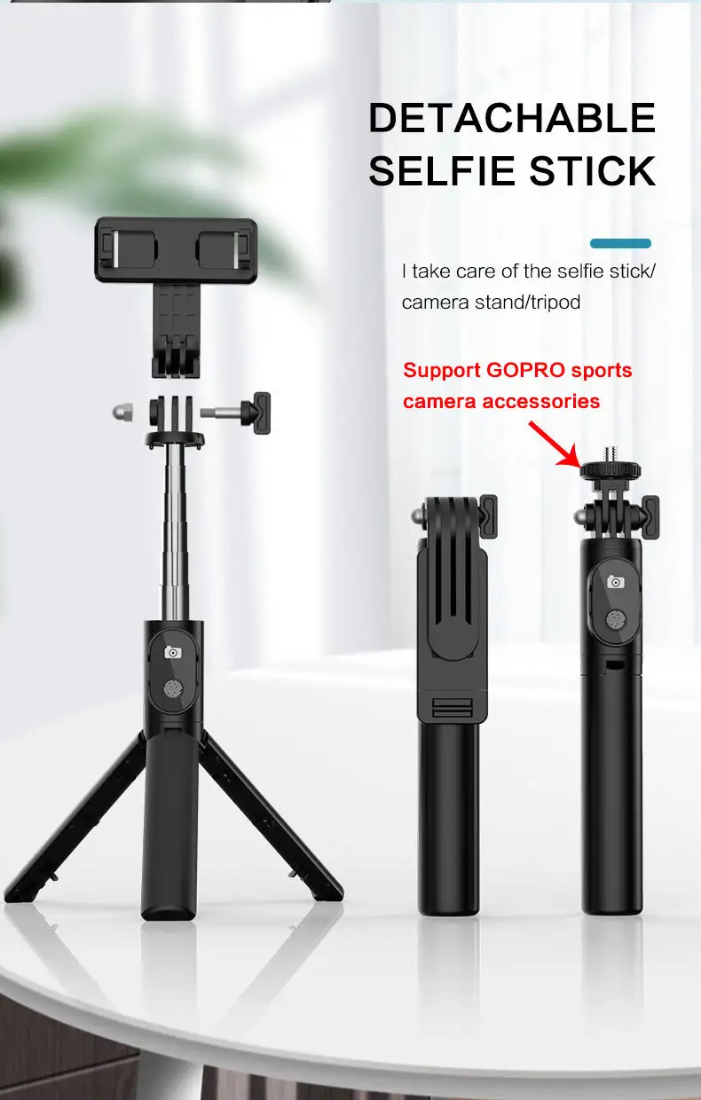 Syosin R1S ucuz Selfie sopa elde tutulan tek ayak Tripod In 1 ile Gopro mobil telefon standı için kablosuz uzaktan kumanda tutucu