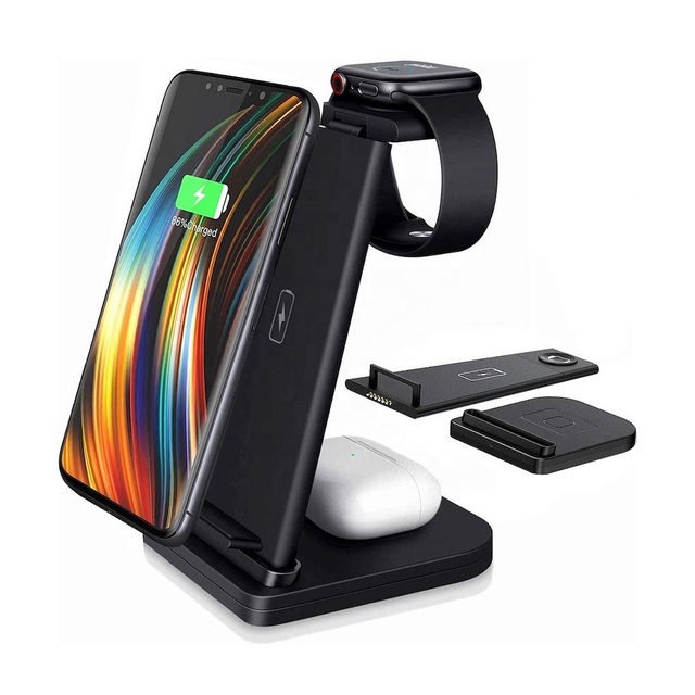15W 3 in 1 Fast Wireless Charging Stand Station Dock for AirPods Pro Apple Watch Series 6 SE 5 4 3 2 iPhone 11 Pro Max