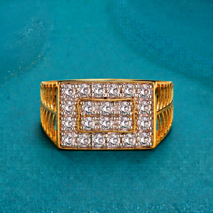 แหวนเพชรทรงกลมชุบทองสำหรับผู้หญิงสุดหรู มีจำหน่ายในทองคำแท้ 10K, 14K หรือ 18K และเงิน 925 - Product Image 1