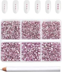7200 piezas de diamantes de imitación de resina de base plana de 3mm, 4mm, 5mm, cristal AB, gemas redondas para uñas y manualidades, 3 tamaños mixtos con kit de lápiz de cera - Product Image 5