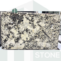 HDSTONE Carreaux muraux en pierre translucide naturelle Grandes dalles de marbre pour comptoirs d'îlot de cuisine et décoration murale Taille personnalisée
