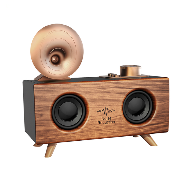 B6 Speaker Retro Wood Grain Wireless Subwoofer Radio Portable Mobile Phone Stand Mini  Sound Horn Speaker