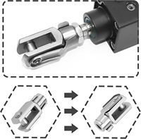 M8x1.25 Filetage 42mm Longueur Acier Zingué Air Cylindre Tige Chape Fourche Extrémité Joug Joint Ressort Goupille Pièces De Machines Agricoles