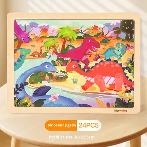 <span class=keywords><strong>Puzzle</strong></span> en bois éducatif pour enfants, ensemble complet, dessins animés, 51 à 100 pièces, pour les 5-7 ans, animaux de la forêt et transports agricoles - Product Image 6