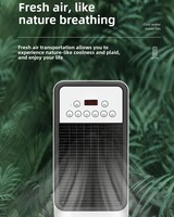 Mini Ventilador de Aire Acondicionado Vertical, Ventilador Eléctrico Doméstico Móvil, Refrigeración y Calefacción de Doble Propósito, Control Remoto, Calentador con Temporizador