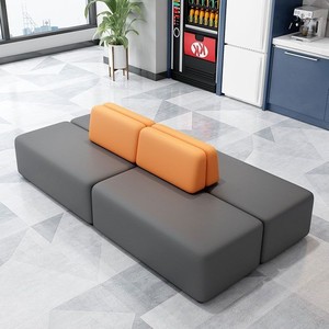 Sofás para áreas de espera de bibliotecas y hospitales, de doble cara, de cuero, combinados, muebles de oficina de diseño moderno - Product Image 4