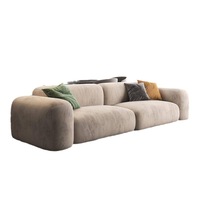 ATUNUS Sofá de Lujo Nórdico en Forma de L para Sala de Estar Muebles de Piso Terciopelo de 3 Plazas Sofá Modular Seccional