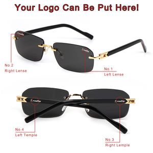 サングラス<span class=keywords><strong>2025</strong></span>女性メタルトレンディなサングラスファッション女性レディデザイナーアイウェアシェードサングラスライムレスサングラス男性 - Product Image 2