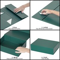 Boîte cadeau magnétique verte personnalisée avec logo, en carton rigide, doublure en éponge, finition mate, fermeture magnétique pour demande en mariage d'une demoiselle d'honneur