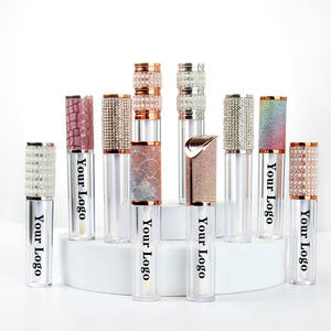 Botella de diamante de lujo DIY tubos de brillo de labios vacíos 5ml contenedor de lápiz labial líquido de plástico transparente con etiqueta privada - Product Image 1