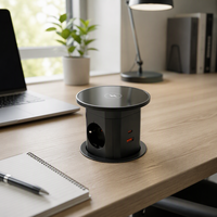 Prise de courant escamotable 85 mm pour bureau de cuisine avec chargeur sans fil / Prise escamotable relevable pour cuisine
