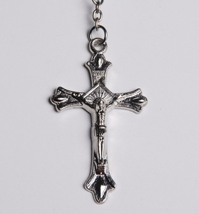 Best Selling in Stock 6 mm Glass Imitation Blue Pearl Beads Alloy Crucifix pendant Roman Catholic Pray Rosary - Product Image 3