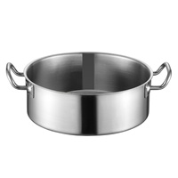 Nouveauté ustensiles de cuisine cuisson à induction marmite à soupe 32cm en métal 18/8 en acier inoxydable marmite de service marmite