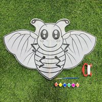 Cerf-volant à colorier vierge pour enfants, kit de matériel DIY pour loisirs créatifs, matériel pédagogique pour la maternelle, cerf-volant à peindre soi-même