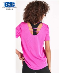 OEM T-shirts à séchage rapide Vêtements de sport Femmes Yoga Chemises amples Jersey Plain Dyed Femmes Débardeurs - Product Image 3
