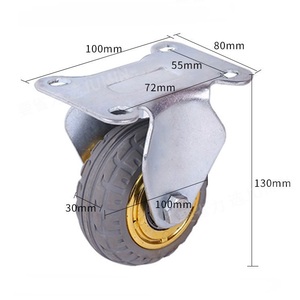 Heavy Duty <b>Casters</b> Universal <b>Wheels</b> Brake Swivel <b>Wheels</b> Trolley Cart Rubber Fixed <b>Caster</b> <b>Wheels</b> For Trailer Platform Hand Truck - Product Image 6