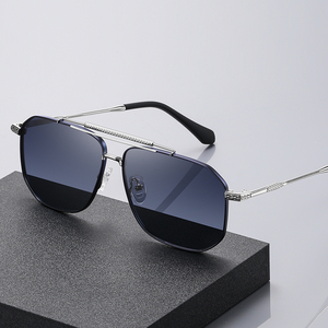 Gafas de Sol Polarizadas de Lujo, Diseño de Doble Barra Metálica, Unisex, Lentes TAC, para Conducir, Moda Urbana, Aire Libre - Product Image 1
