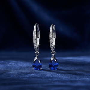 Orecchini Pendenti E719 in Argento 925 con Cristallo Naturale, Montatura a Griffe, Classici da Donna per Uso Quotidiano - Product Image 2