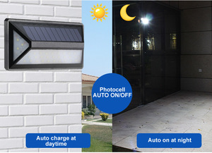 Mise à niveau de 33 LED applique <span class=keywords><strong>murale</strong></span> de jardin solaire Nouvelle applique <span class=keywords><strong>murale</strong></span> carrée extérieure <span class=keywords><strong>avec</strong></span> détecteur de mouvement Diffuseur en polycarbonate étanche à l'eau - Product Image 4
