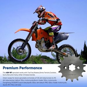 Pignon avant de moteur de moto de haute qualité 428 15T 17mm pour ATV <span class=keywords><strong>Quad</strong></span> chinois 50cc/70cc/110cc/<span class=keywords><strong>125cc</strong></span>/140cc/160cc Sunl/Lifan - Product Image 6