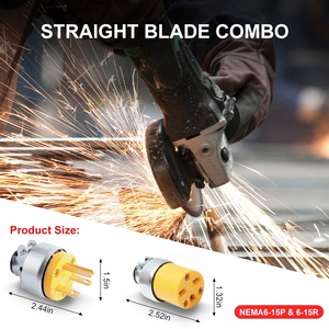 Lưỡi Thẳng Tiêu Chuẩn Mỹ Bọc Thép Điện Cắm 15 Amp <span class=keywords><strong>250</strong></span> <span class=keywords><strong>Volt</strong></span> Nối Đất Cắm - Product Image 4