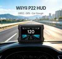 WiiYii P22 HUD Affichage Tête Haute OBD2 GPS LCD Jauge de Voiture avec Consommation de Carburant et Diagnostic Automobile Sécurité