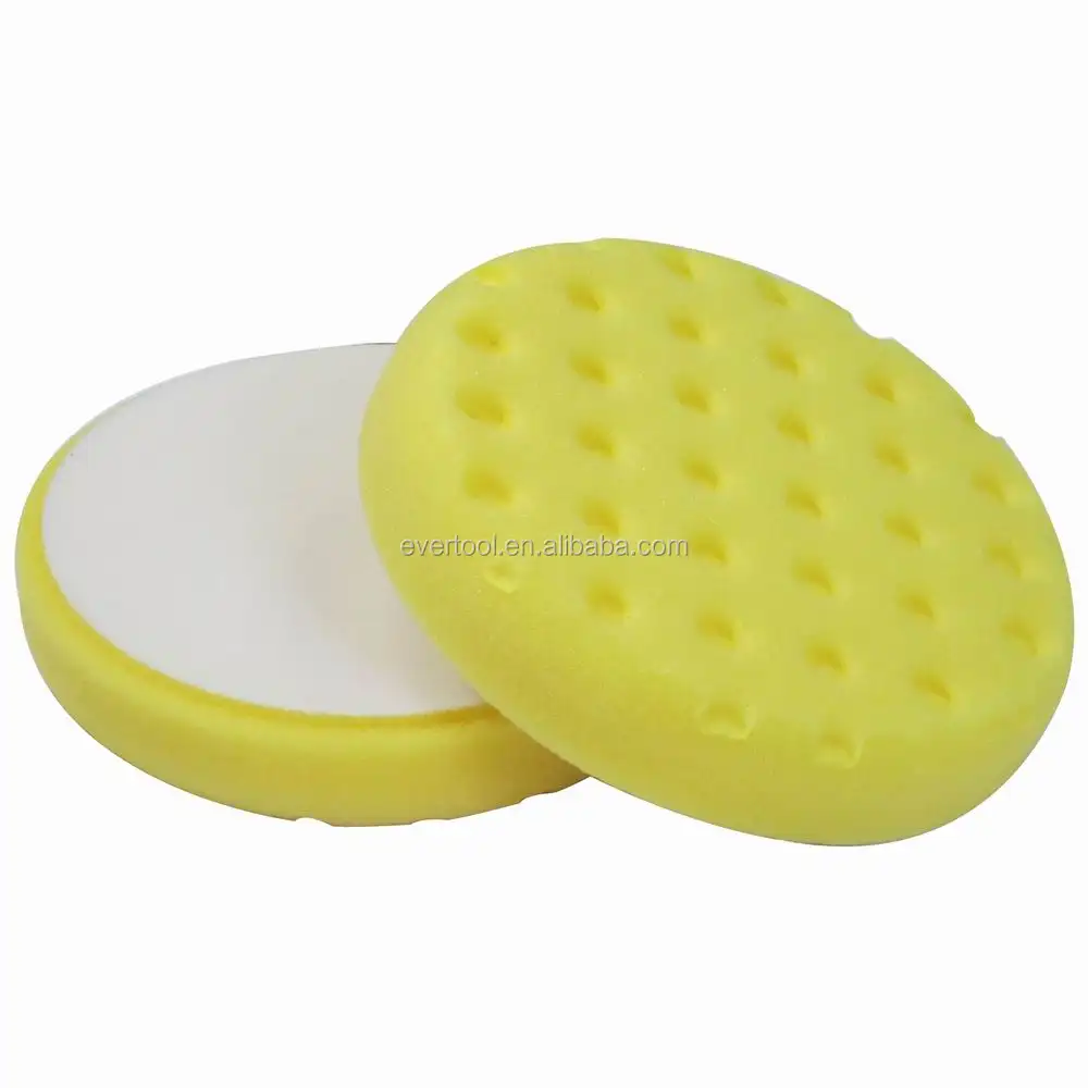 EVERTOOL Tampon de polissage en mousse jaune de 150mm de haute qualité pour le nettoyage et le polissage de la voiture